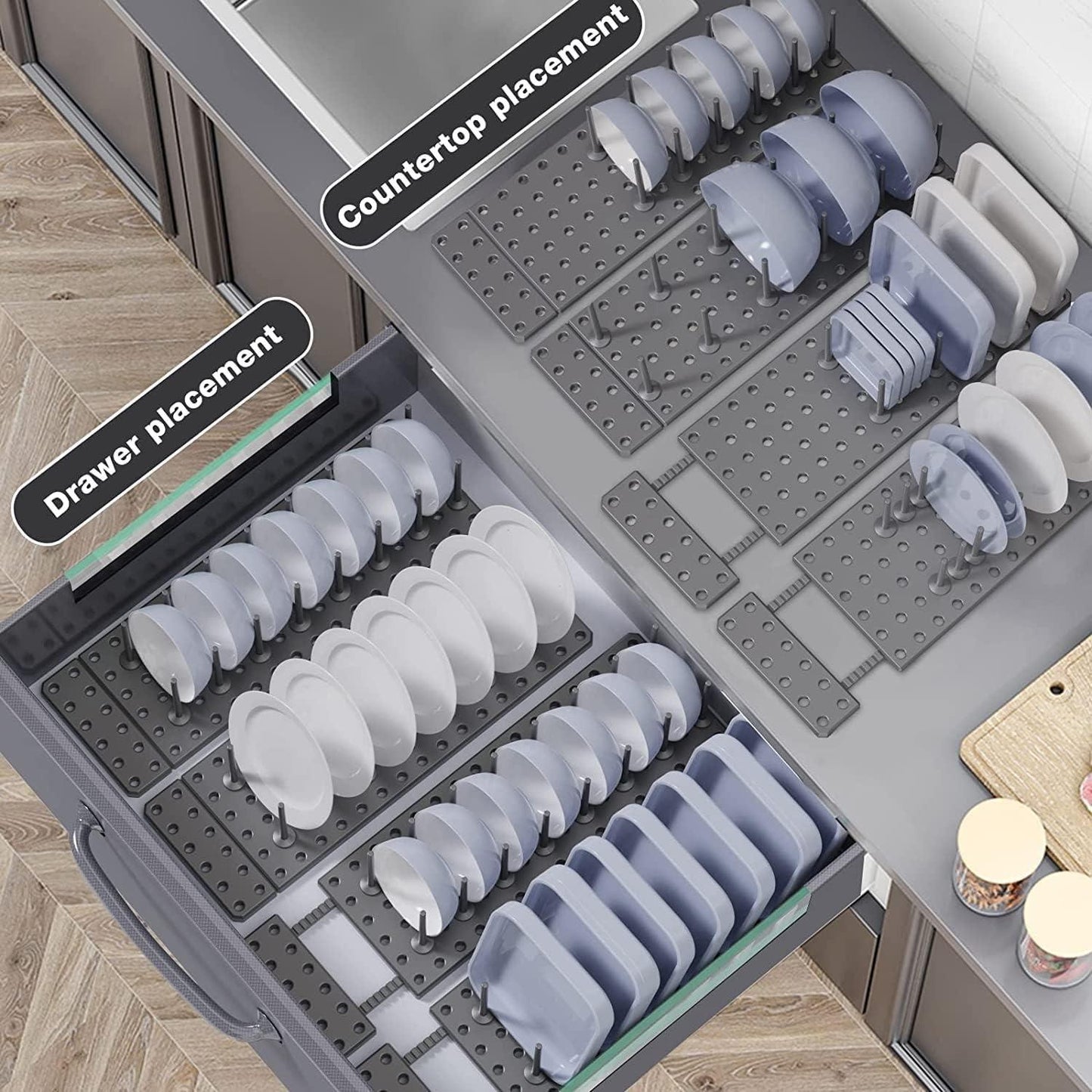 Drain Shelf Dish Drying Rack Kitchen Drawer Organizer