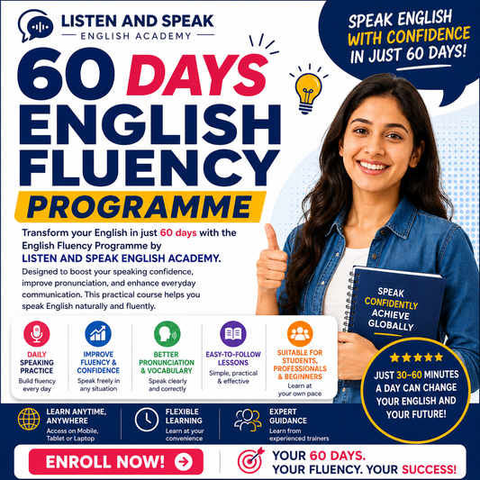 60 DAYS English Fluency Programme (ONLINE)