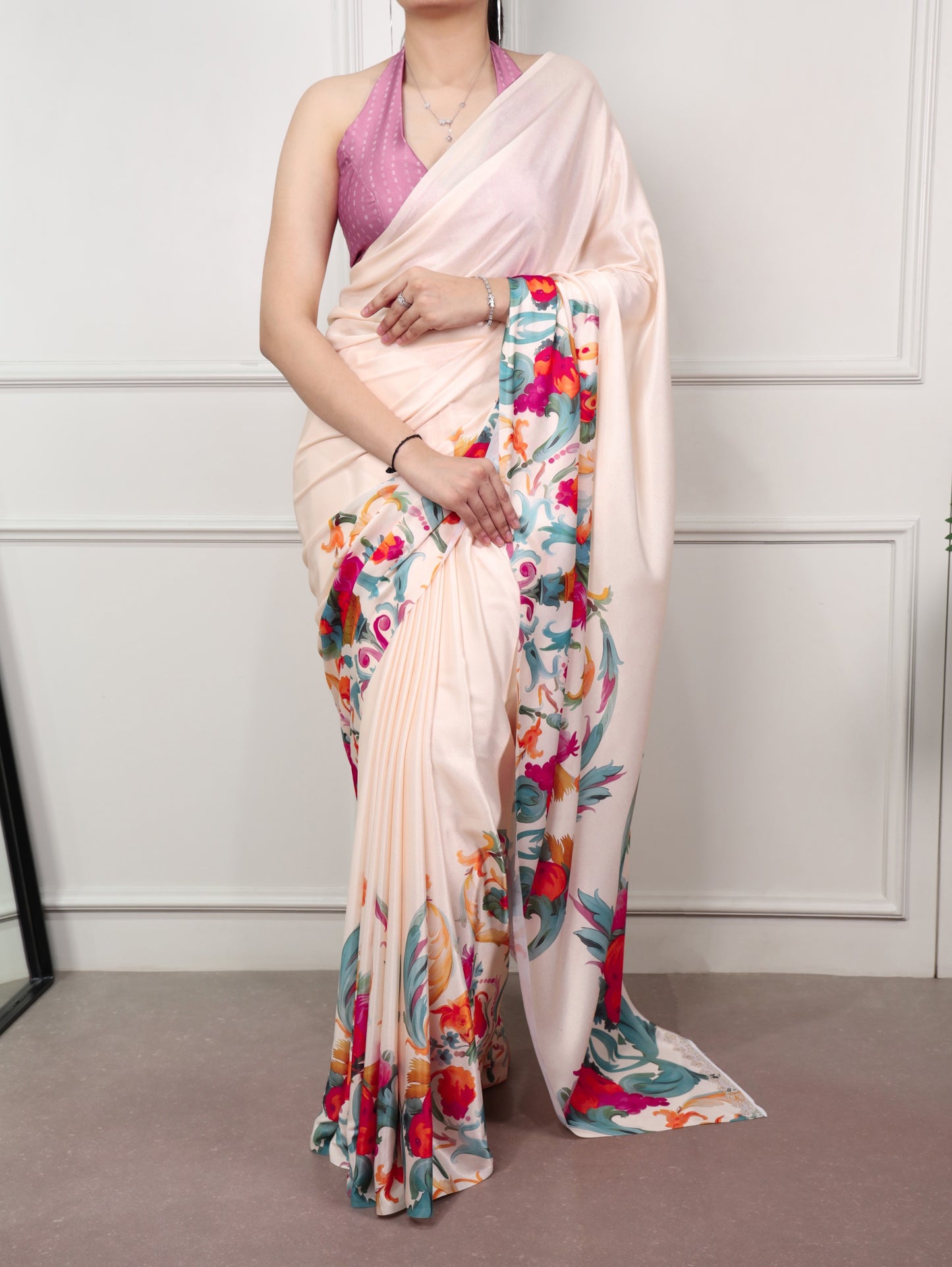 Satin Silk Printed Saree Collection