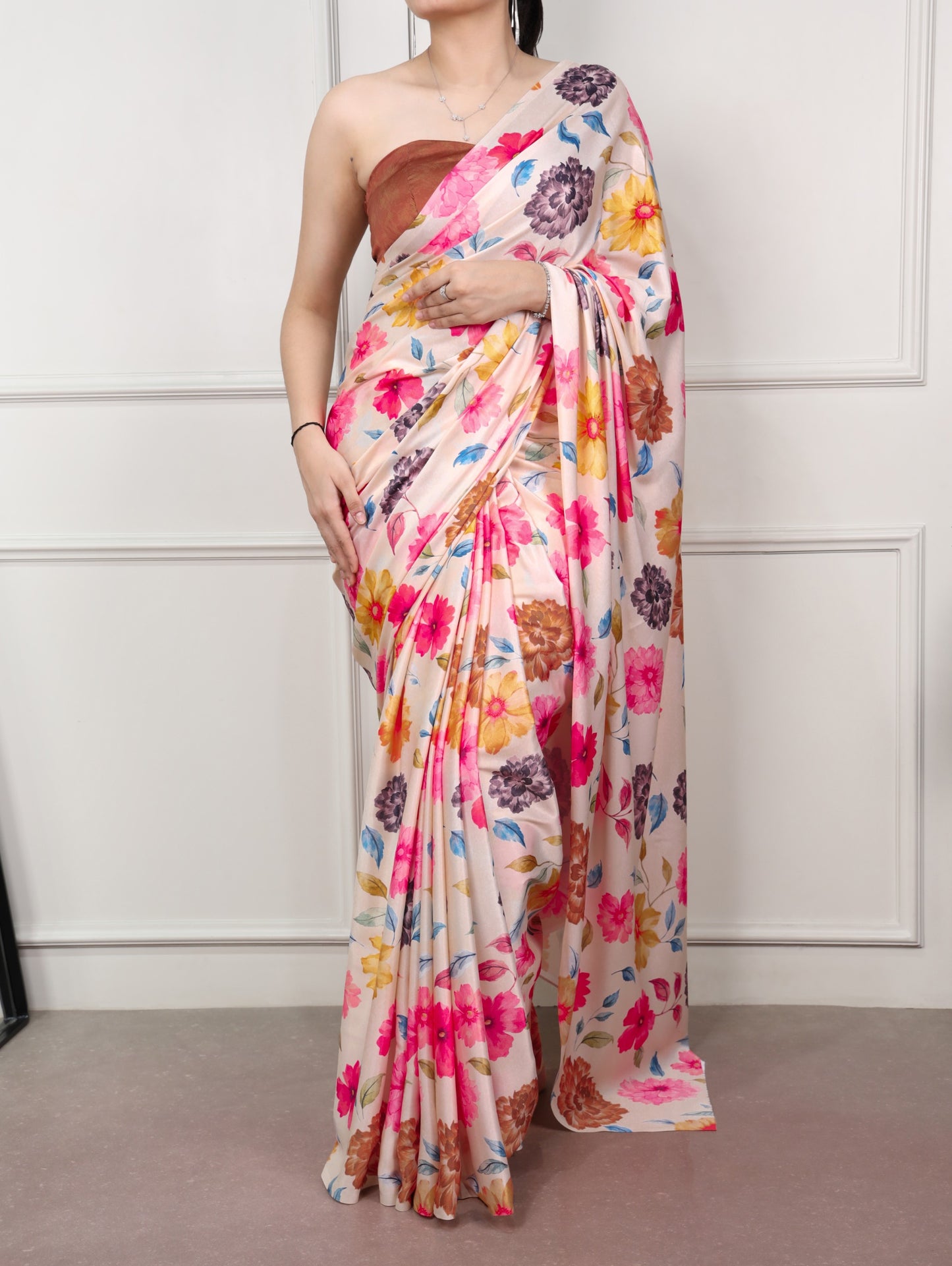 Satin Silk Printed Saree Collection