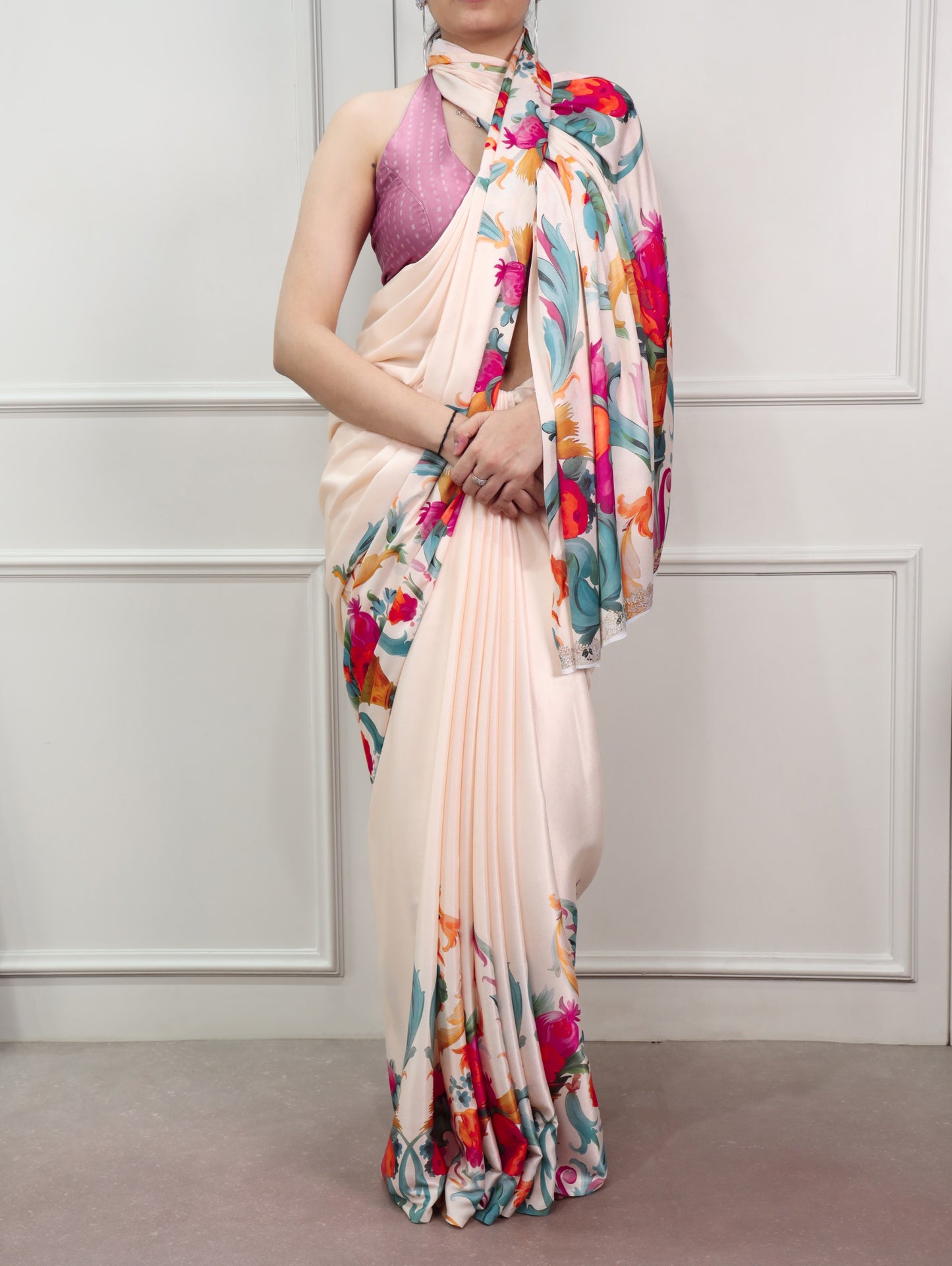 Satin Silk Printed Saree Collection