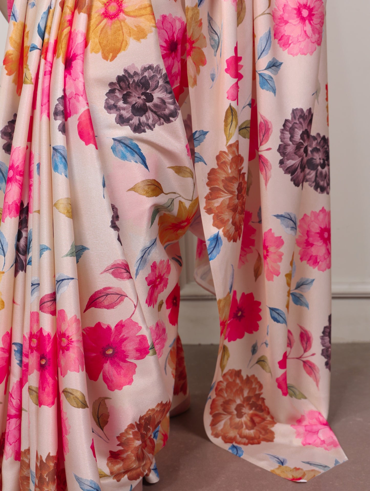 Satin Silk Printed Saree Collection