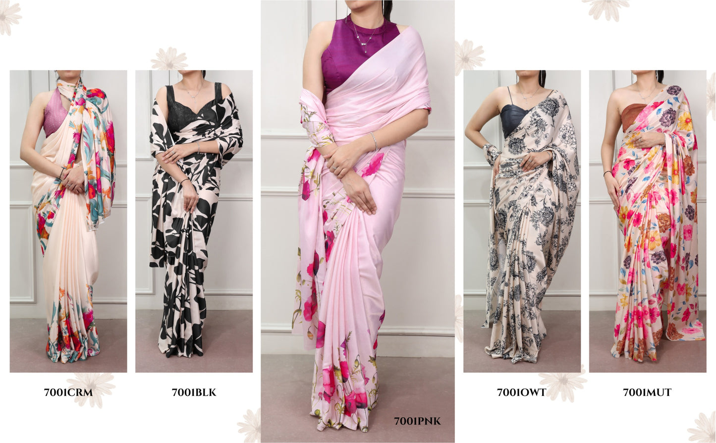 Satin Silk Printed Saree Collection