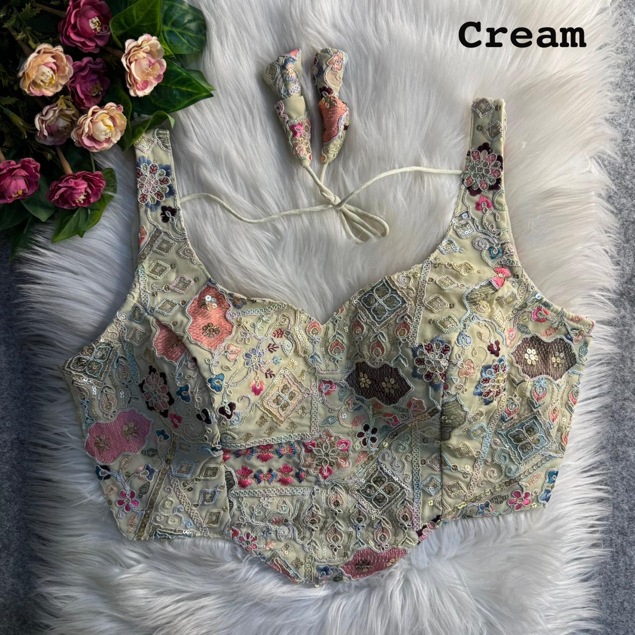 Partywear Antique Cording & Sequin Corset Blouse