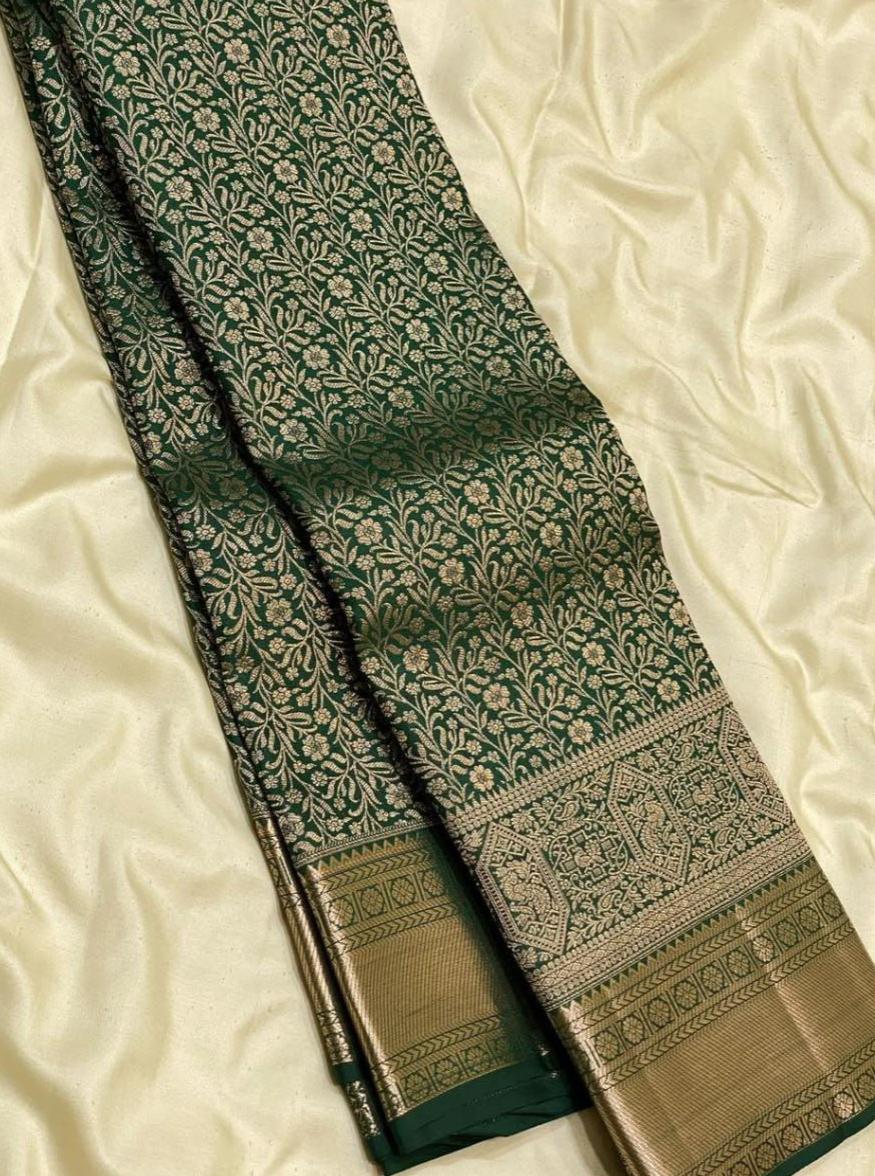 Premium Soft Lichi Silk Saree with Rich Jacquard Weaving & Designer Pallu | Wine Red & Royal Green | Factory Direct Offer ₹999