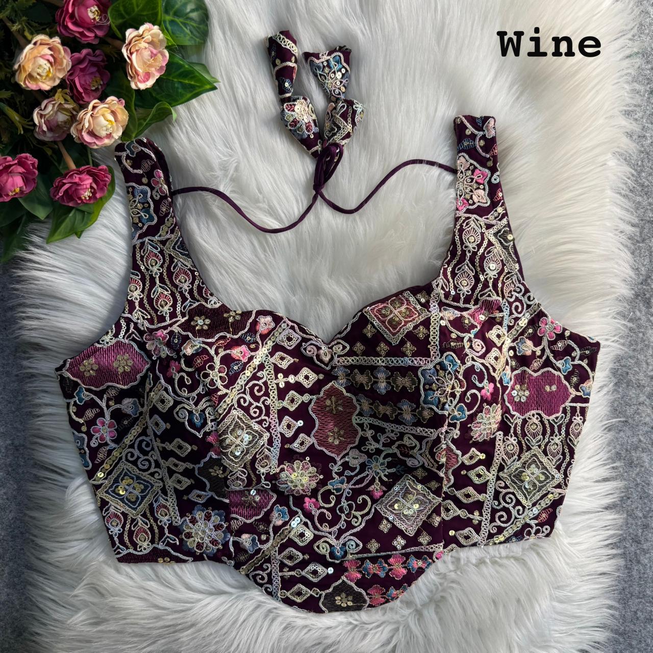 Partywear Antique Cording & Sequin Corset Blouse