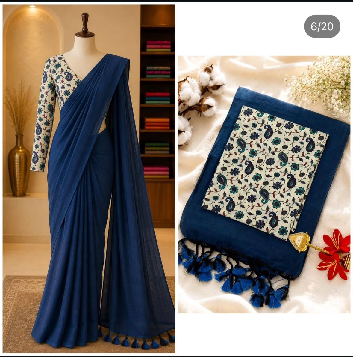 Most Instagram Viral Handloom Khadi Cotton Saree