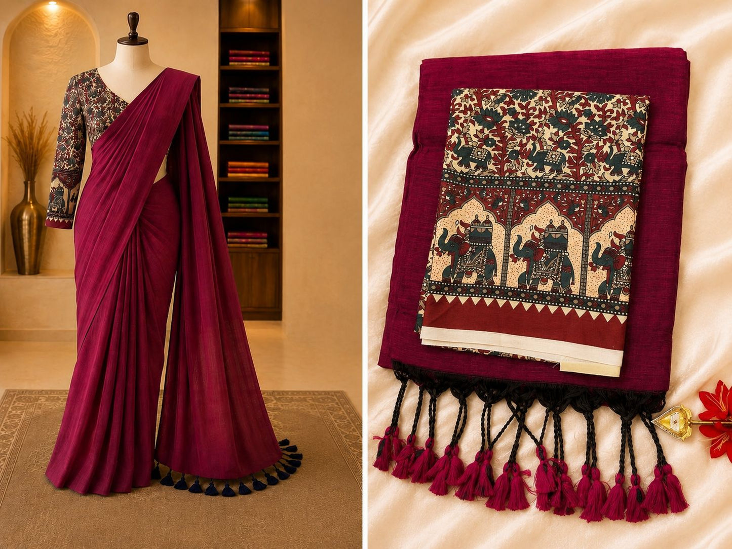 Most Instagram Viral Handloom Khadi Cotton Saree