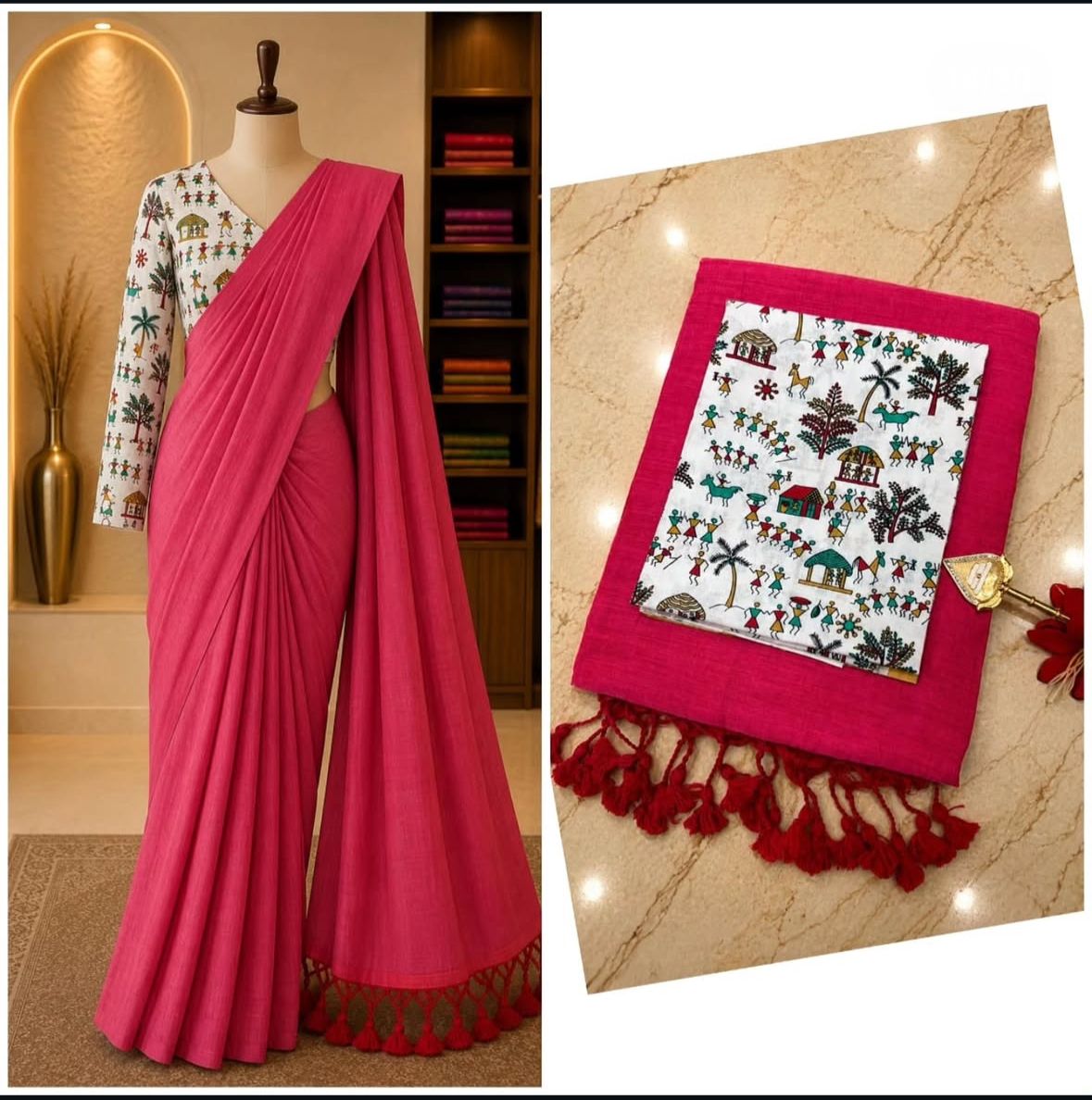 Most Instagram Viral Handloom Khadi Cotton Saree
