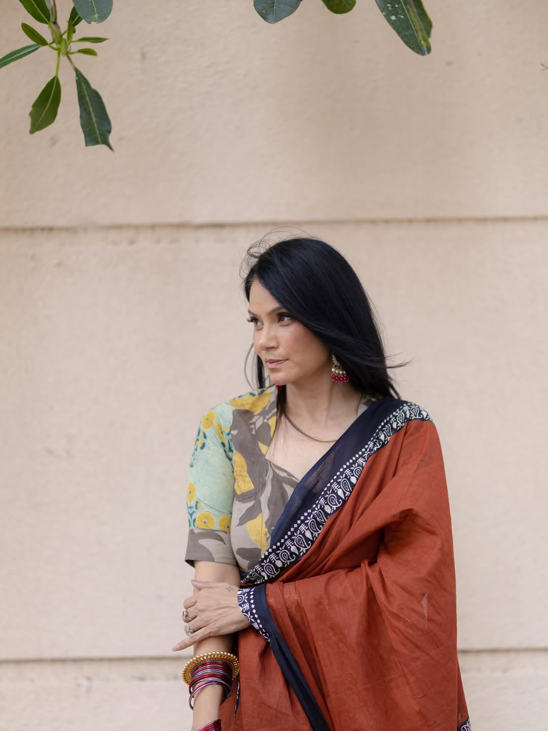 Premium Linen Cotton Half & Half Digital Print Saree