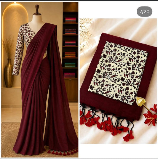 Most Instagram Viral Handloom Khadi Cotton Saree