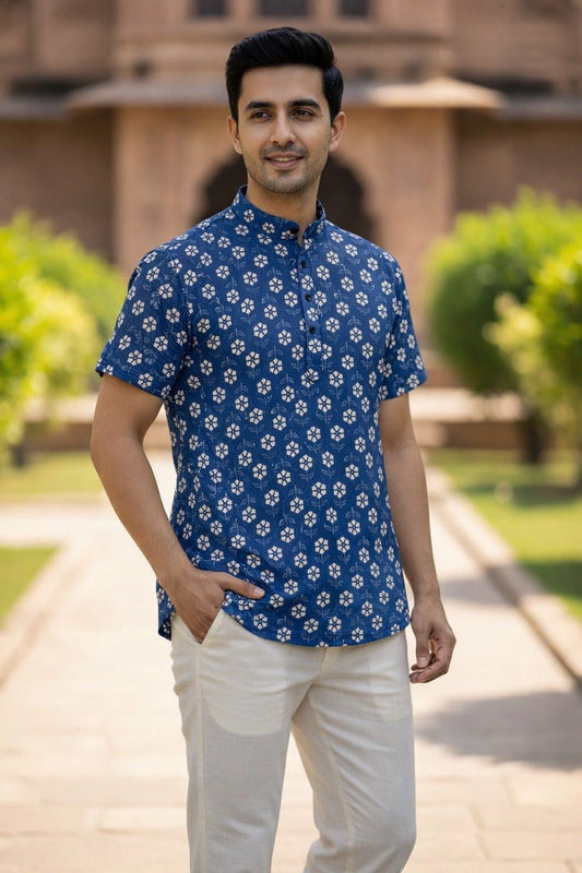 Short Length Cotton Printed Shirt Kurta