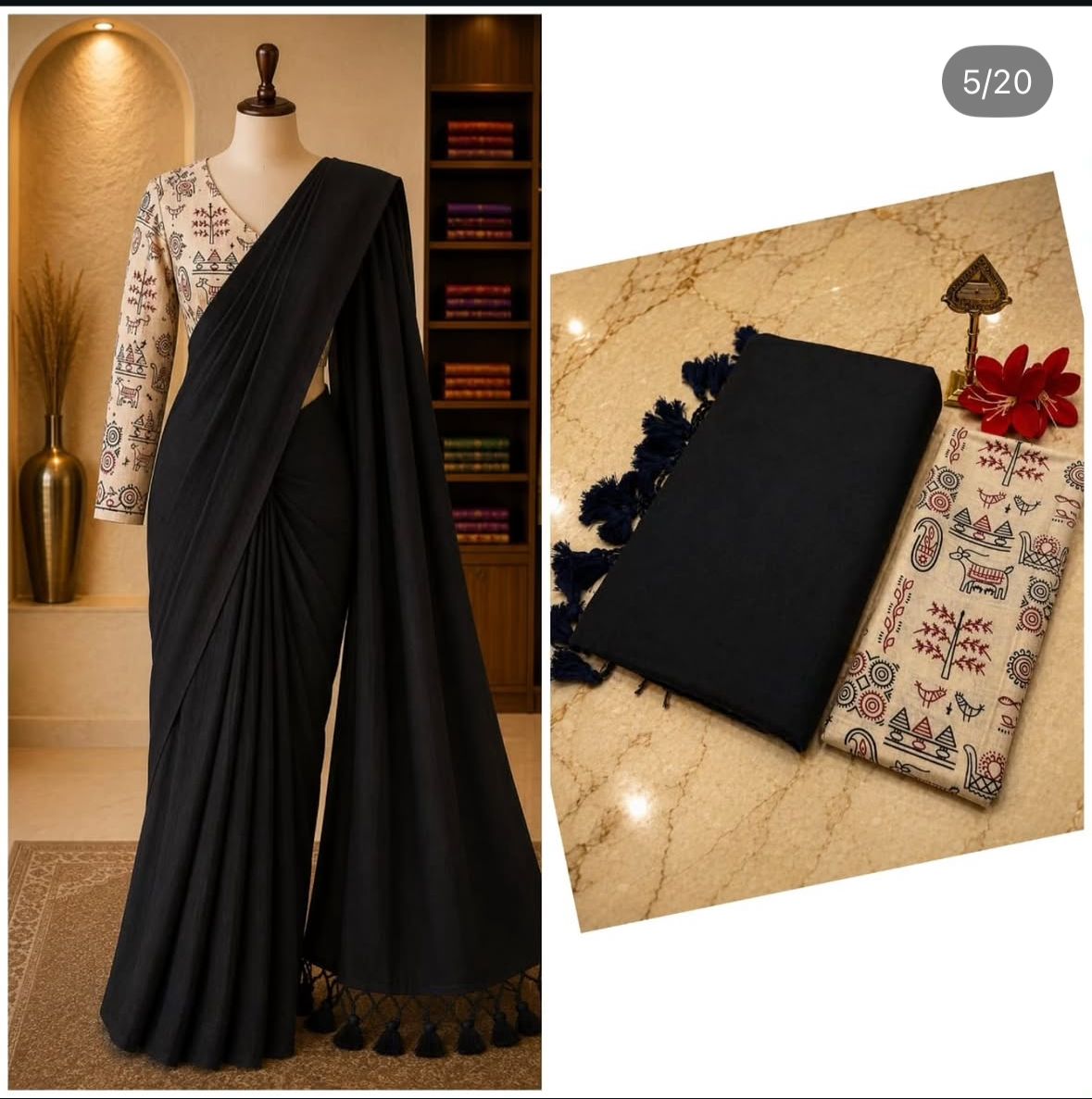 Most Instagram Viral Handloom Khadi Cotton Saree