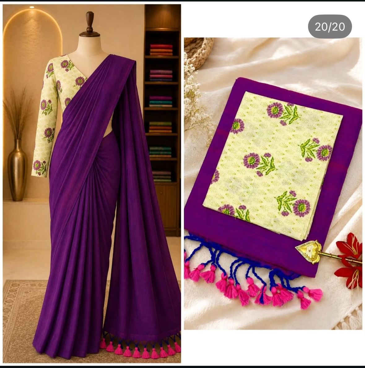 Most Instagram Viral Handloom Khadi Cotton Saree