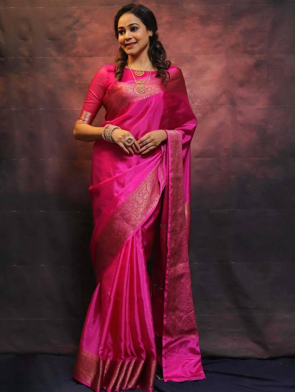 Elegant Soft Lichi Silk Saree with Rich Jacquard Work – Design 6009