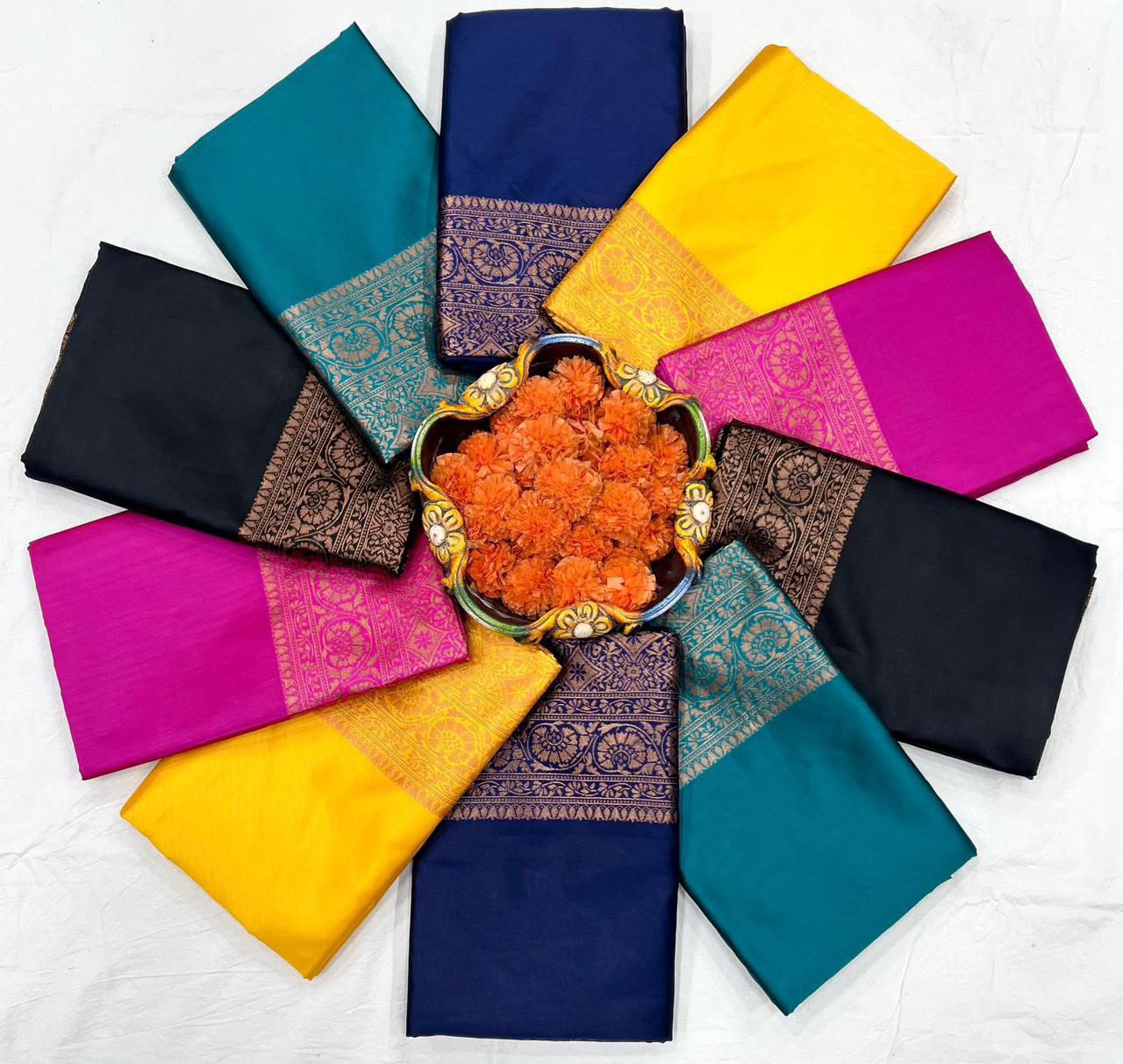 Elegant Soft Lichi Silk Saree with Rich Jacquard Work – Design 6009