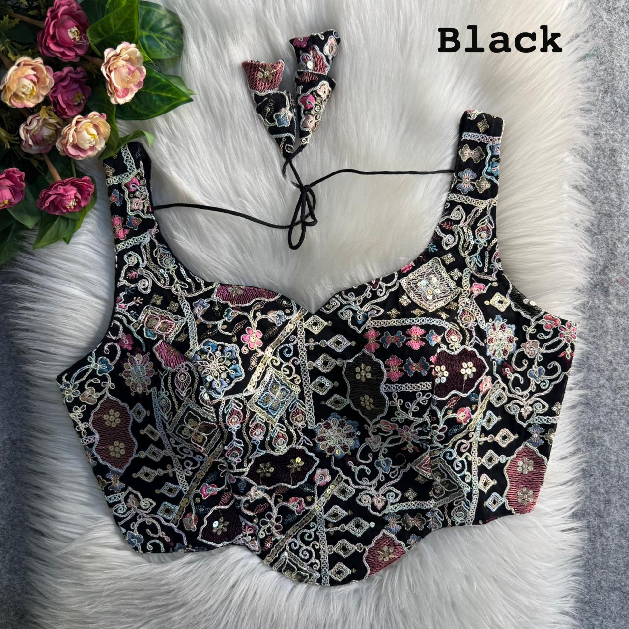 Partywear Antique Cording & Sequin Corset Blouse