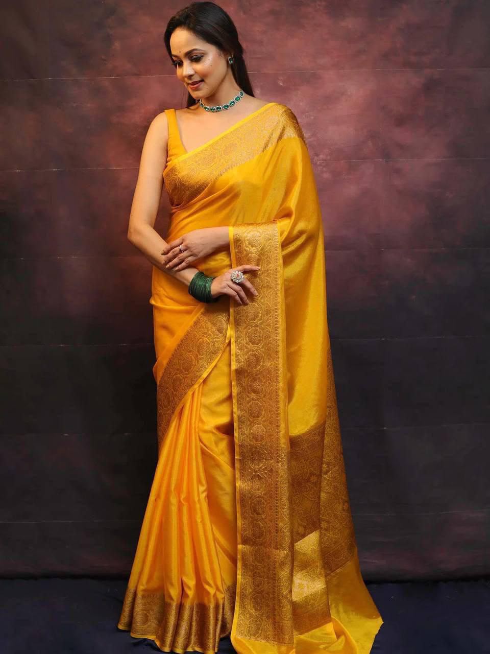 Elegant Soft Lichi Silk Saree with Rich Jacquard Work – Design 6009