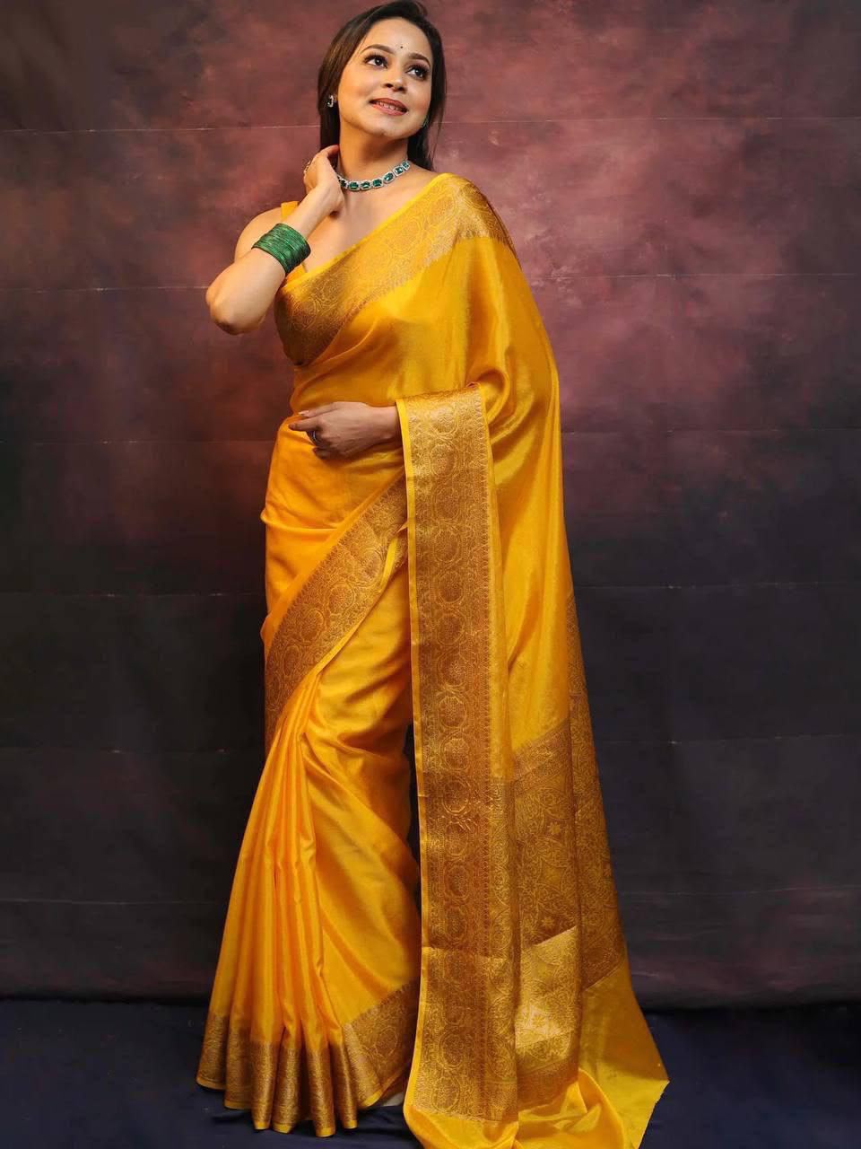 Elegant Soft Lichi Silk Saree with Rich Jacquard Work – Design 6009