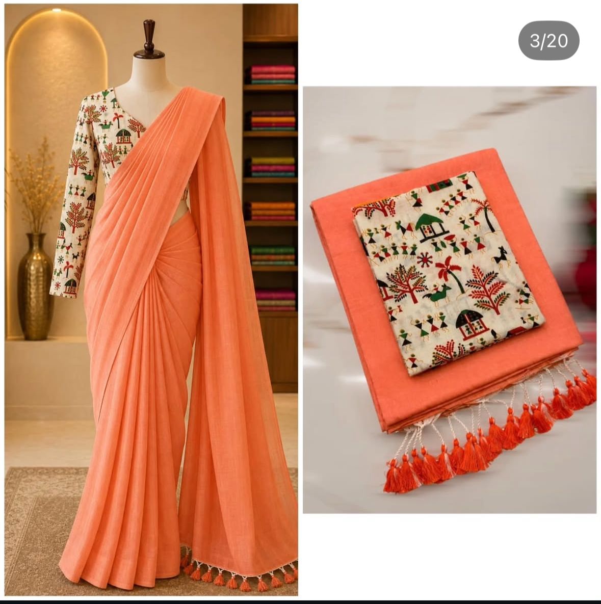 Most Instagram Viral Handloom Khadi Cotton Saree