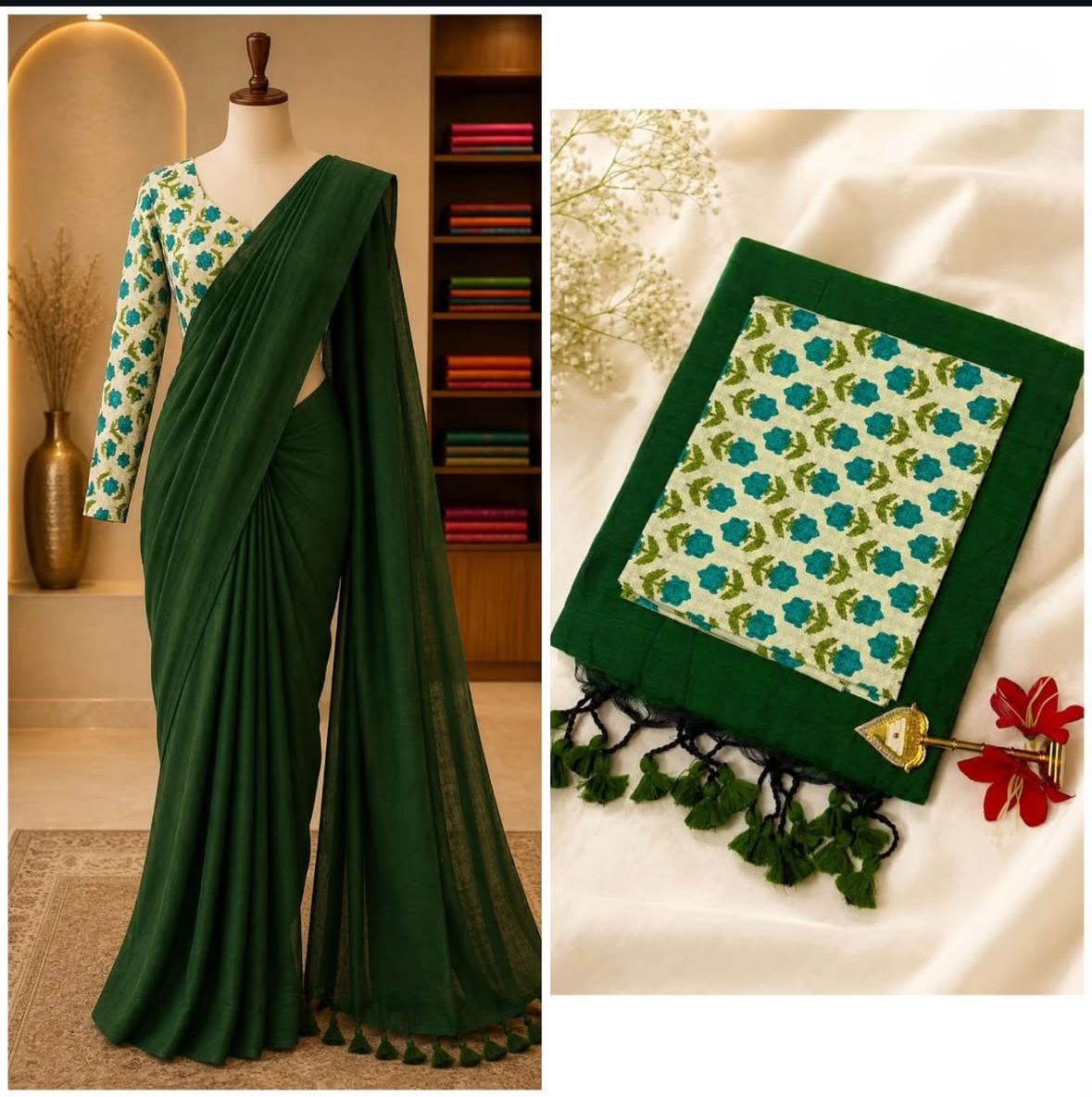 Most Instagram Viral Handloom Khadi Cotton Saree