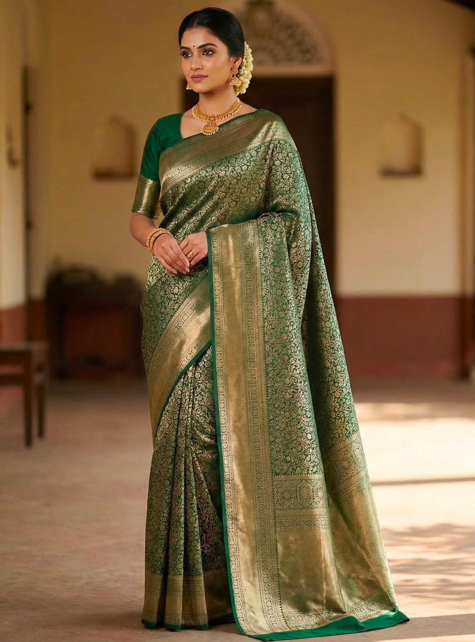 Premium Soft Lichi Silk Saree with Rich Jacquard Weaving & Designer Pallu | Wine Red & Royal Green | Factory Direct Offer ₹999