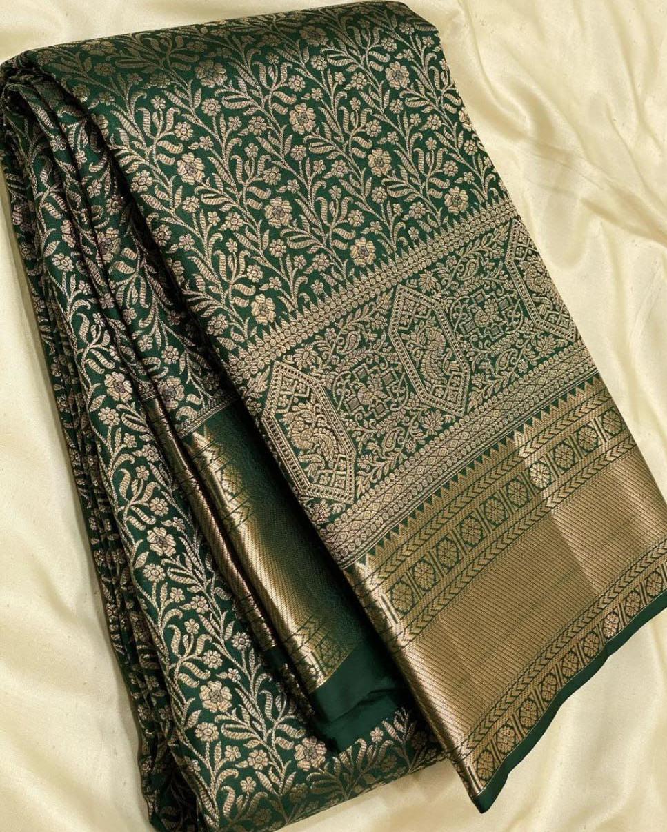 Premium Soft Lichi Silk Saree with Rich Jacquard Weaving & Designer Pallu | Wine Red & Royal Green | Factory Direct Offer ₹999