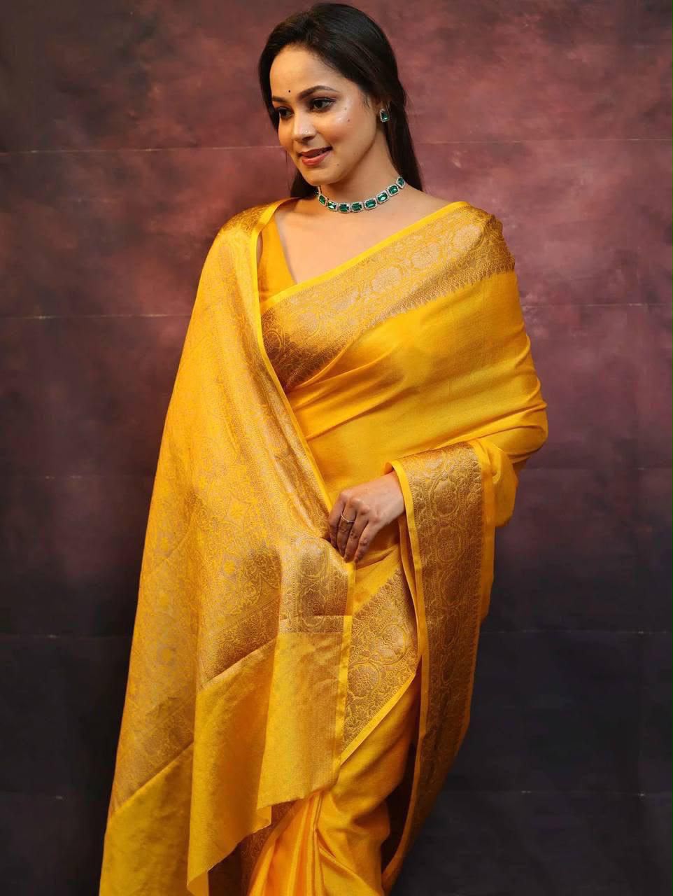 Elegant Soft Lichi Silk Saree with Rich Jacquard Work – Design 6009