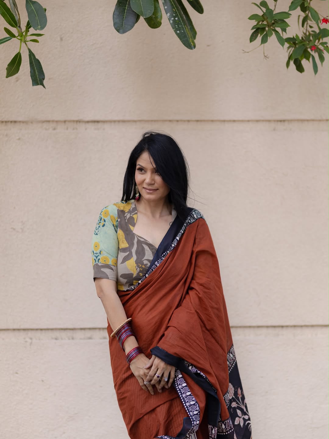 Premium Linen Cotton Half & Half Digital Print Saree