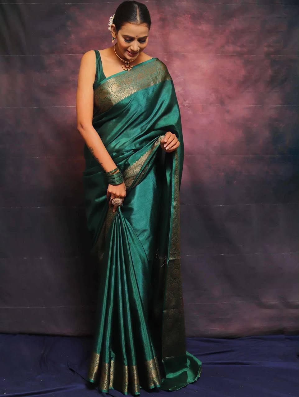 Elegant Soft Lichi Silk Saree with Rich Jacquard Work – Design 6009