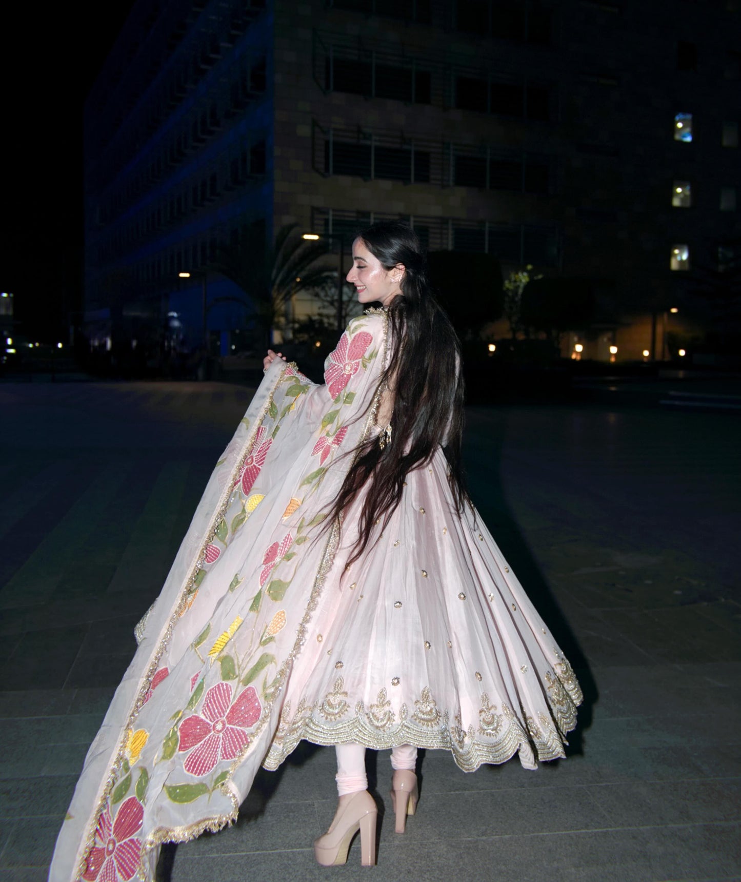 Party Gown, Pant & Dupatta Set