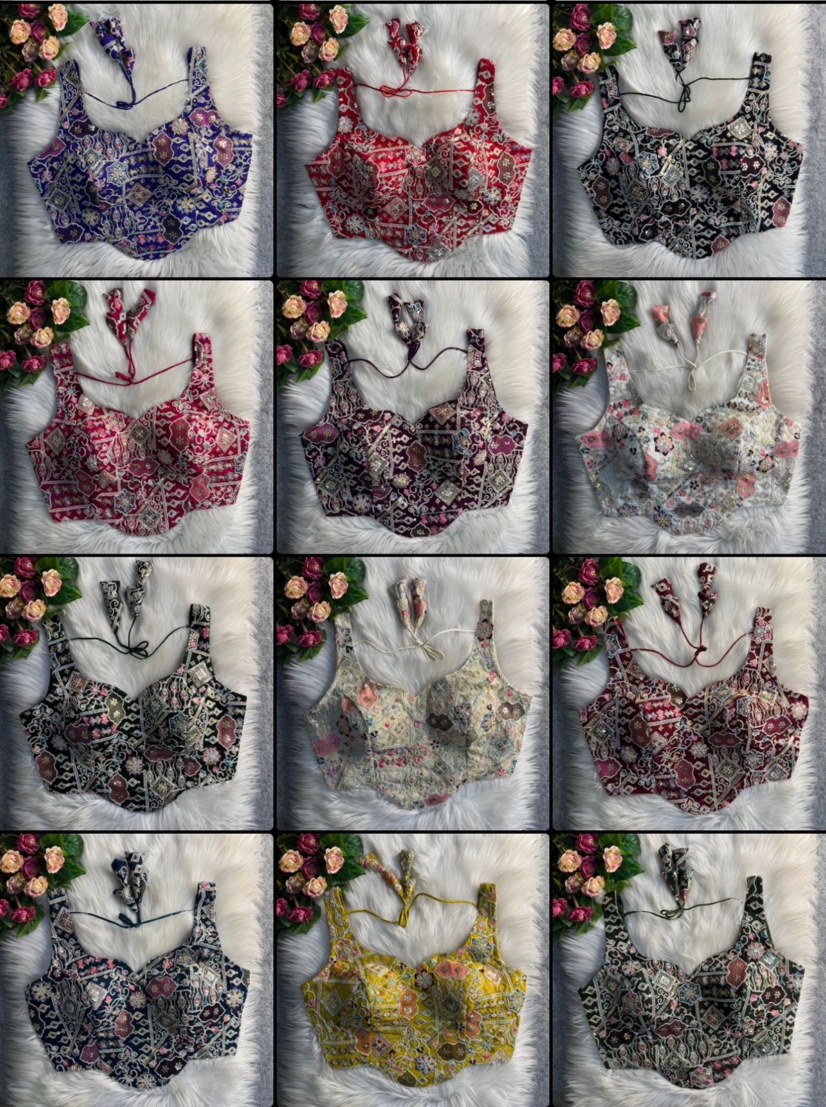 Partywear Antique Cording & Sequin Corset Blouse