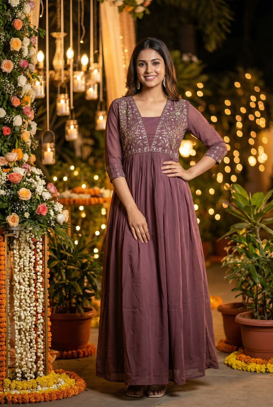 Amayra Embroidered Ready-to-Wear Gown
