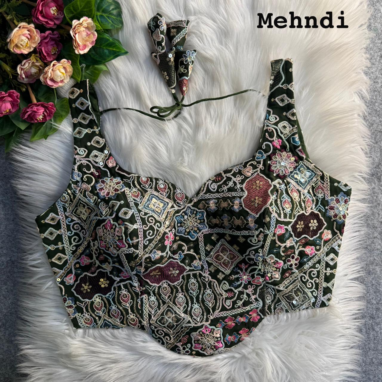 Partywear Antique Cording & Sequin Corset Blouse