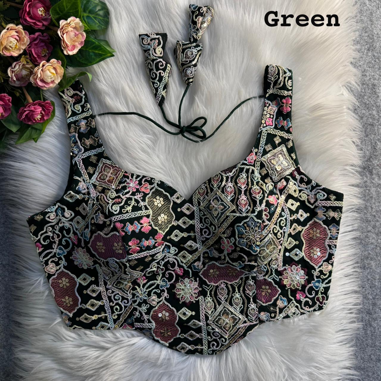Partywear Antique Cording & Sequin Corset Blouse